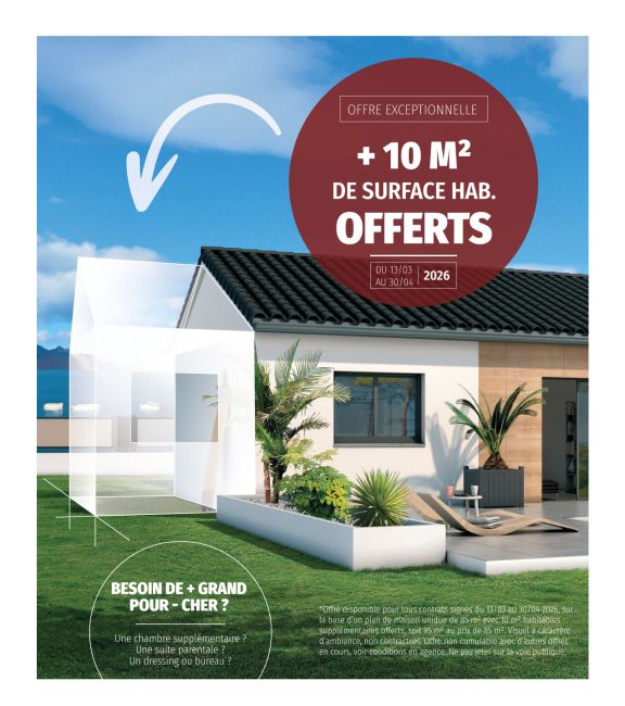10 m² habitables offerts pour agrandir votre projet de maison