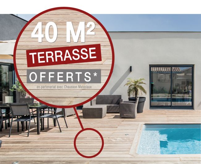 40 m² de terrasse bois offerts pour 1€ de plus !