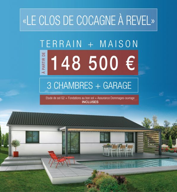 Votre maison T4 à Revel à partir de 148 500 € !