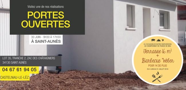 Portes ouvertes  le 30 Juin de 9h30 à 17H30 SAint Aunès