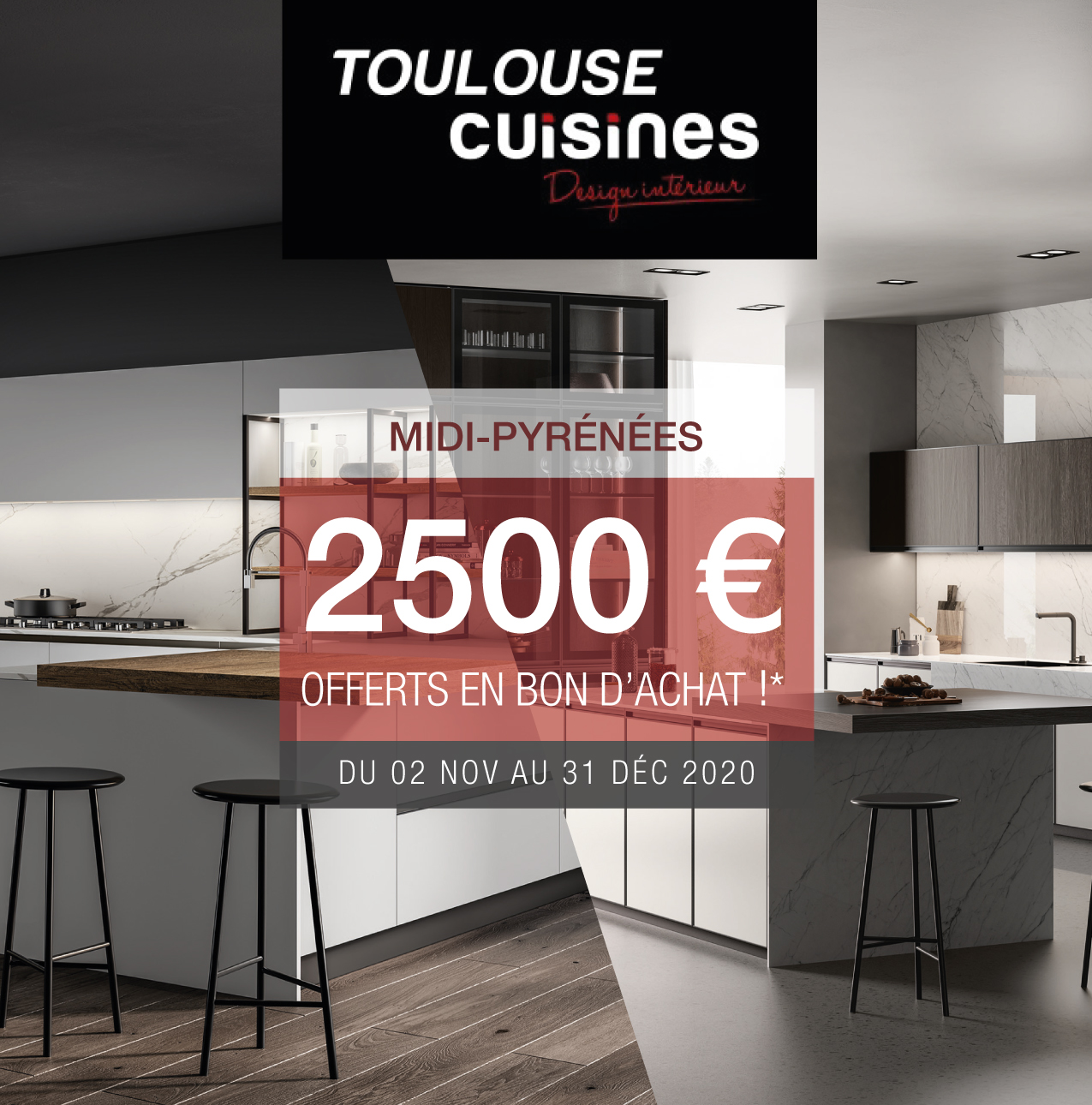 2500 € offerts en bon d'achat sur votre cuisine