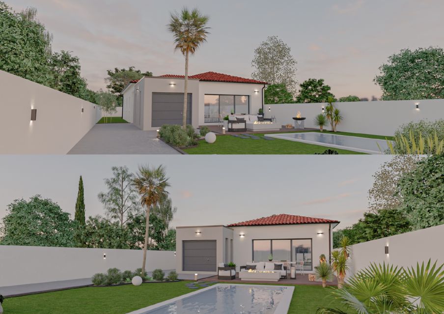 Terrain avec maison contemporaine 120m² à Toulouse (31) Haute-Garonne ...