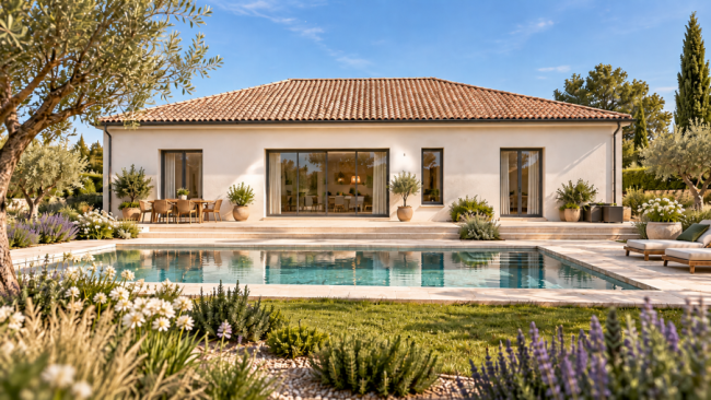Maison neuve de Plain Pied à Sainte Eulalie sur une parcelle de 910 m2