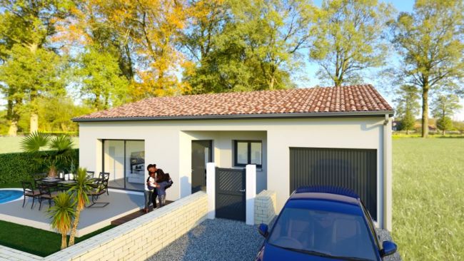 Villa de plain pied de 85m² 3 chambres avec garage à CAVEIRAC