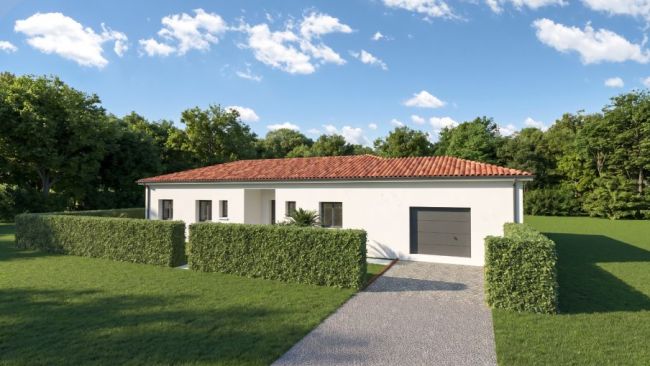 Projet rare à Ayguesvives maison en L de 145 m² et son grand garage