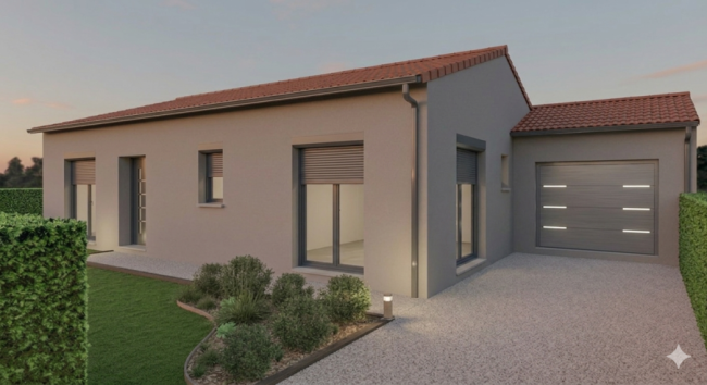 Maison de plain pied de 96 m² avec garage sur la commune de Drémil Lafage