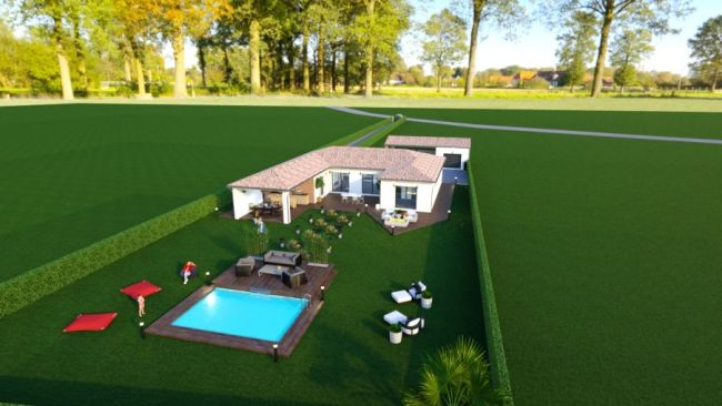 CORNEBARRIEU EXEPTIONNELLE TERRAIN DE 4101 M2  AVEC VILLA 140 M2