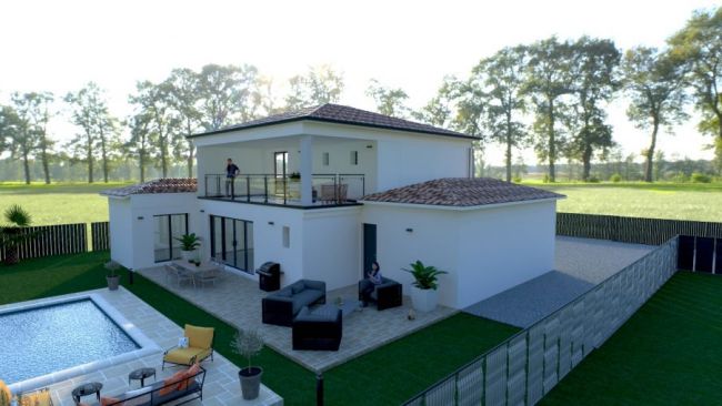 villa contemporaine a étage de 140m2