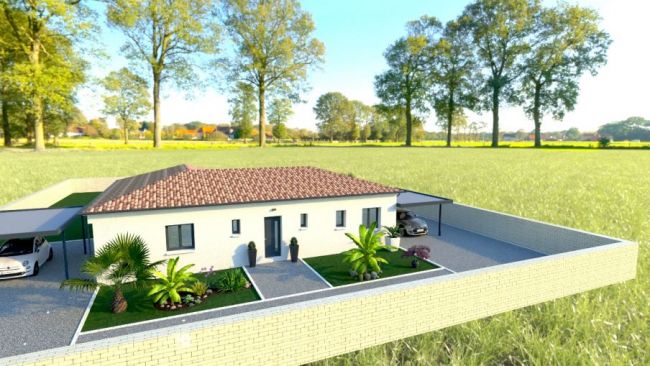 villa de 100 m2  3 chambres sur terrain de 600 m2