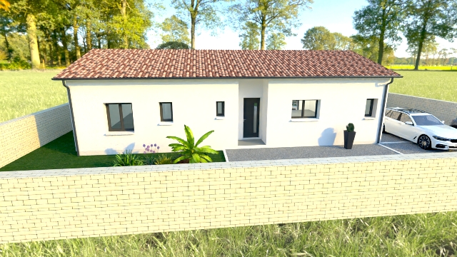 villa 100 m2 plain pied  T4    depot de permis immediat