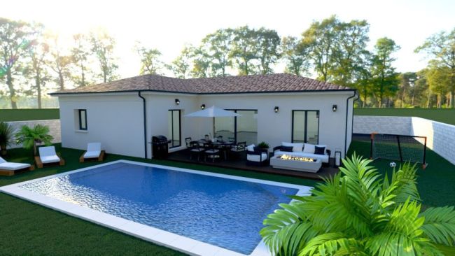 Fonsorbes à saisir  villa 120m2 sur terrain plat et viabilisé de 1002 m2