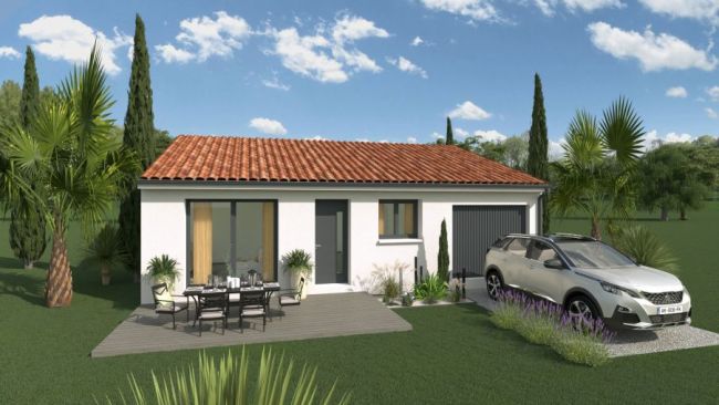 Maison contemporaine neuve 83 m² avec garage sur terrain viabilisé de 300 m²