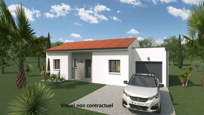 Terrain viabilisé + maison neuve 85 m² plain-pied avec garage à Ornaisons (11200), idéale primo-accédants