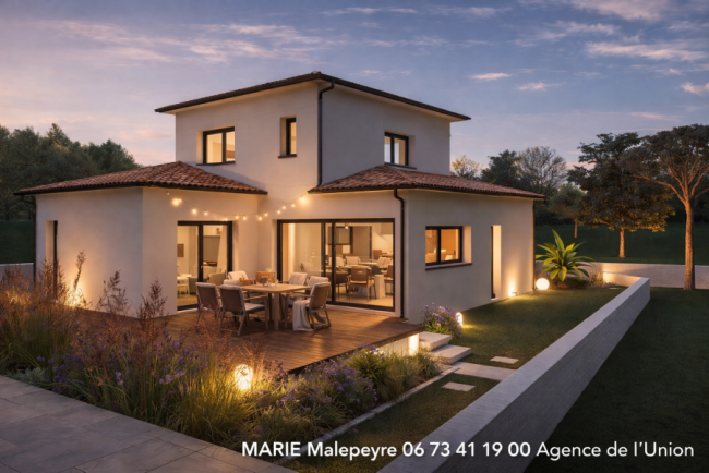 À 5 min de Castelnau-d’Estrétefonds : maison 98 m² avec suite parentale sur beau terrain de 400 m²