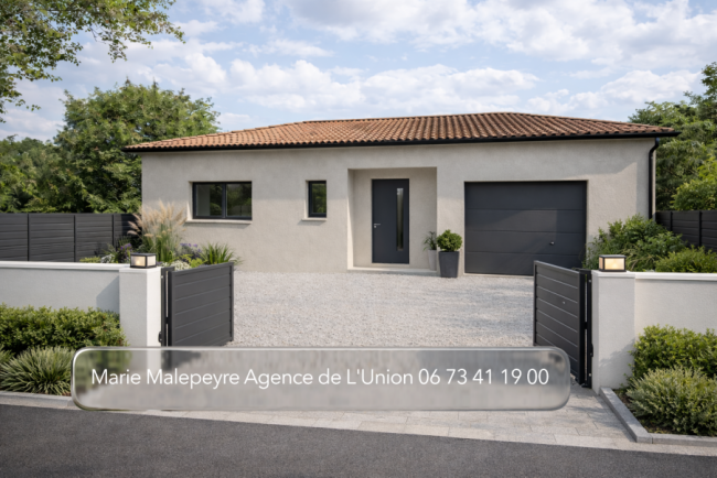 Maison neuve 95 m² 3 chambres + terrain viabilisé 634 m² à Roquesérière (31380), proche Toulouse