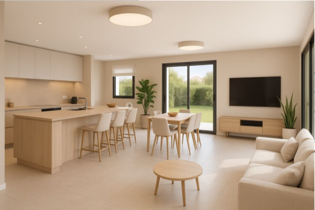 Maison neuve 60 m² avec terrain 302 m² à Pomérols (34810) – Plain-pied 2 chambres