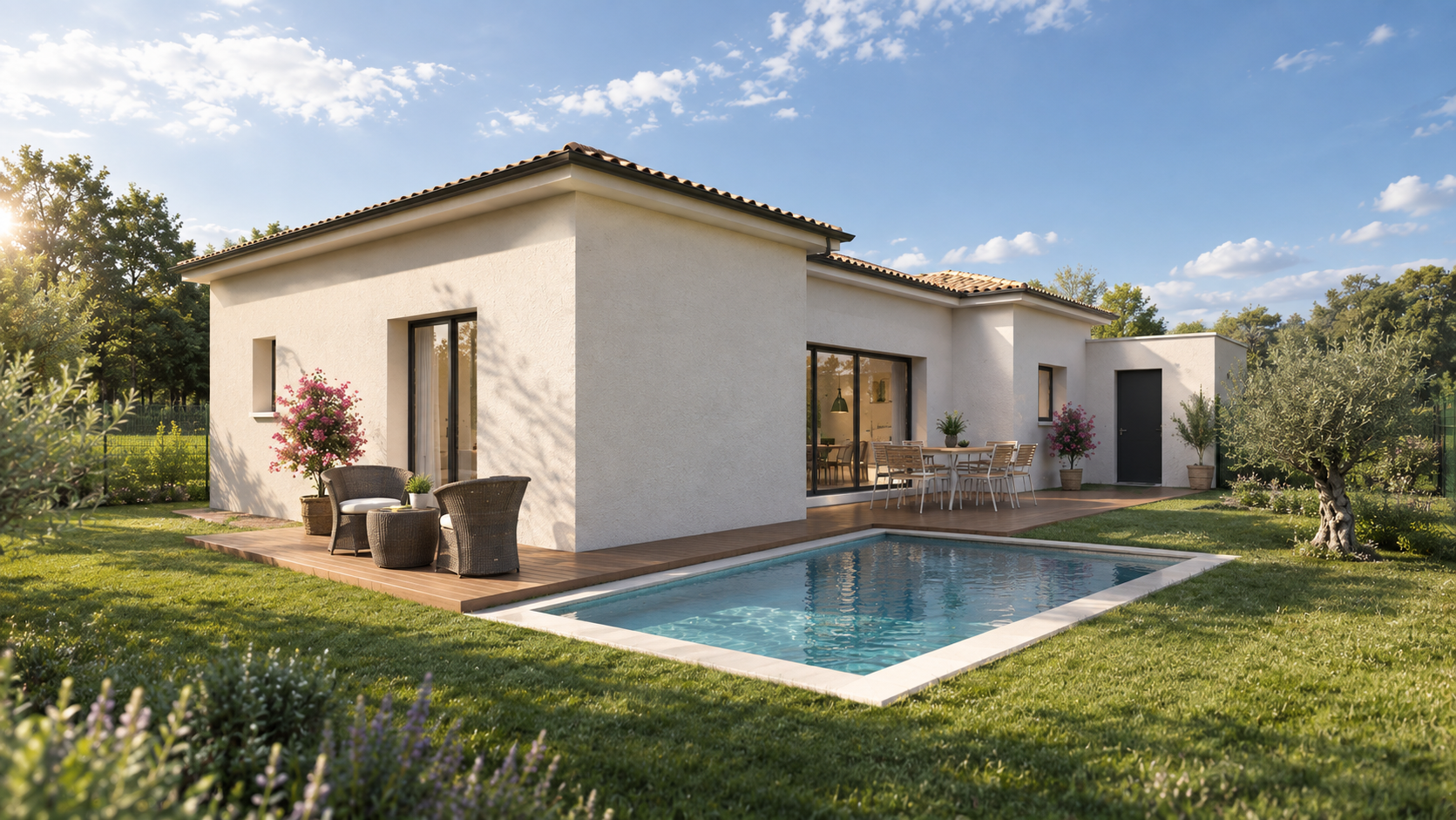 Projet de maison en U de 110 m² à Goyrans