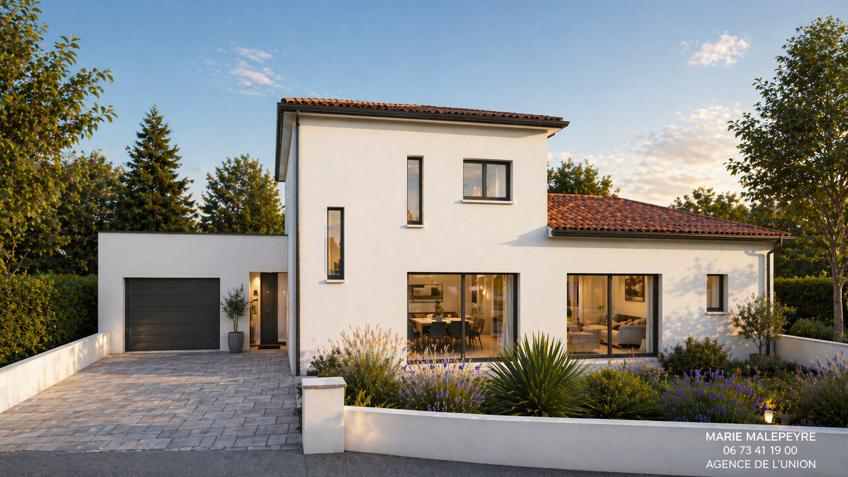 Maison à étage avec suite parentale, dressing et garage sur terrain de 796 m² proche écoles à Bouloc