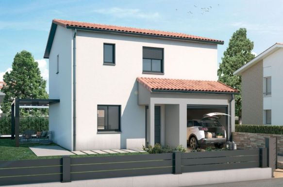 Maison étage neuve 82 m² avec 3 chambres et garage sur terrain 400 m² à Sainte-Valière (11120)