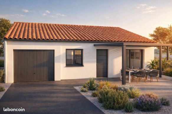 Maison plain-pied 3 chambres à construire sur terrain viabilisé de 360 m² à Ginestas