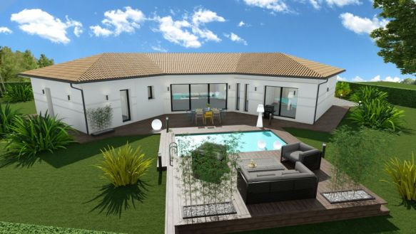 PROJET DE CONSTRUCTION D UNE VILLA CONTEMPORAINE 4 PIECES SUR 550M2 DE TERRAIN NON VIABILISE