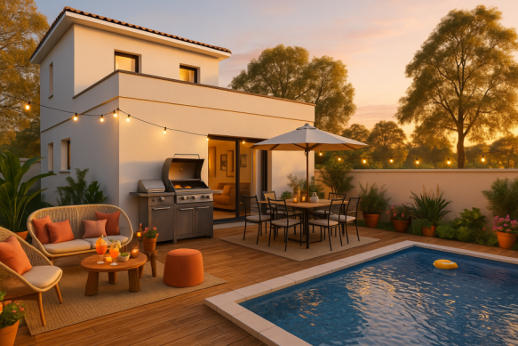 Terrain + Maison contemporaine 90 m² à Perpignan – 3 chambres, suite parentale et garage