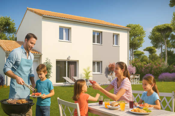 Le confort familial à Léguevin : maison neuve 100 m² avec suite parentale et grand terrain de 788 m² proche écoles et commodités