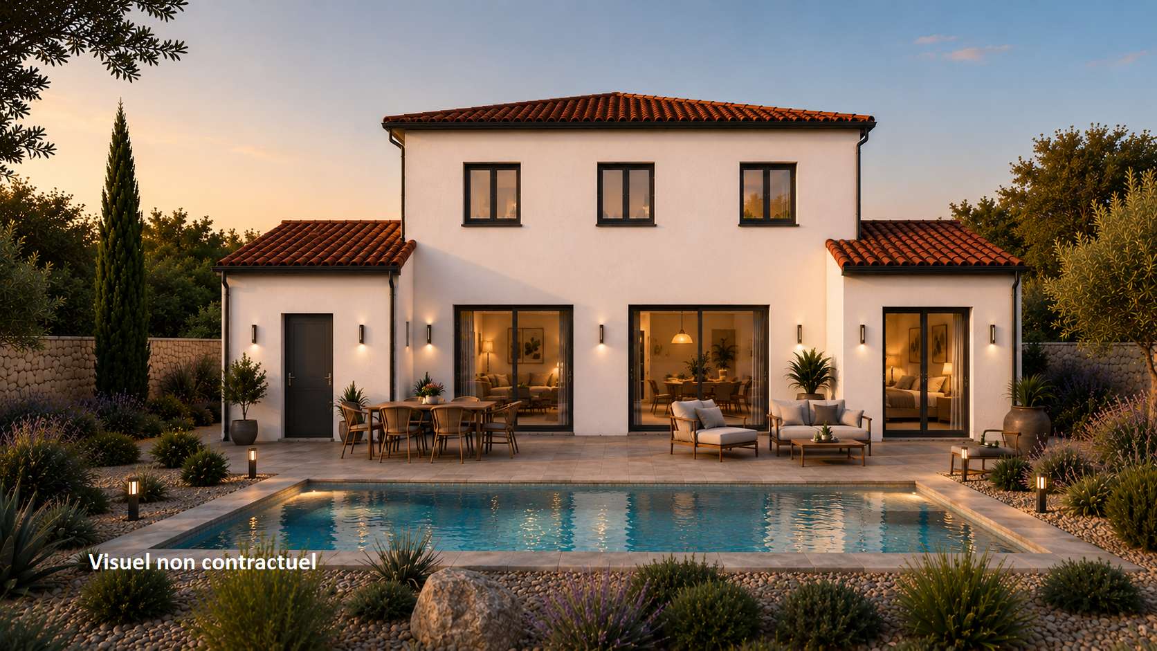 Maison contemporaine 109 m² avec 4 chambres et garage 20 m² sur terrain 907 m² à Bizanet
