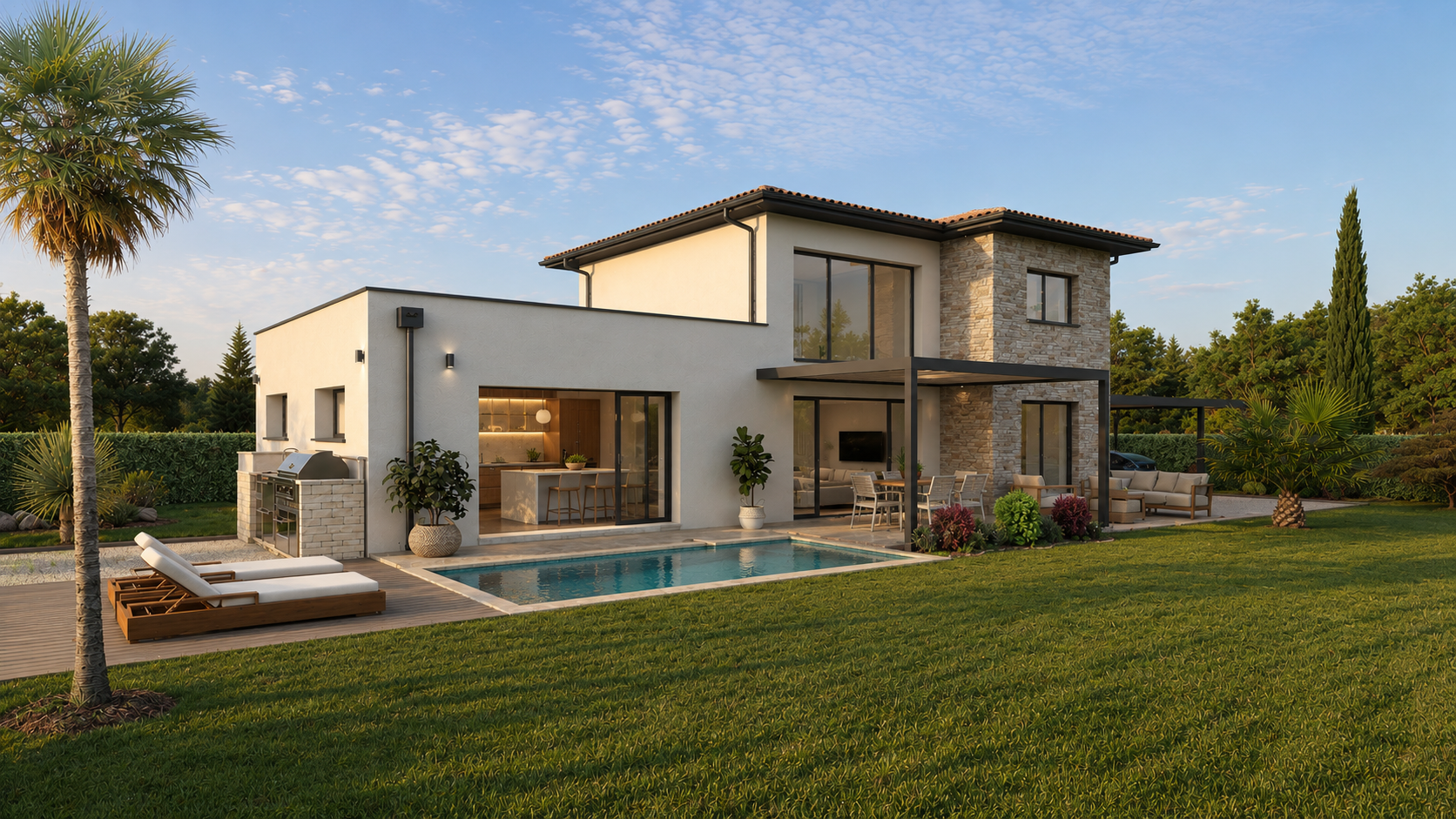 Villa contemporaine à étage 135 m2 à Auzielle 31650