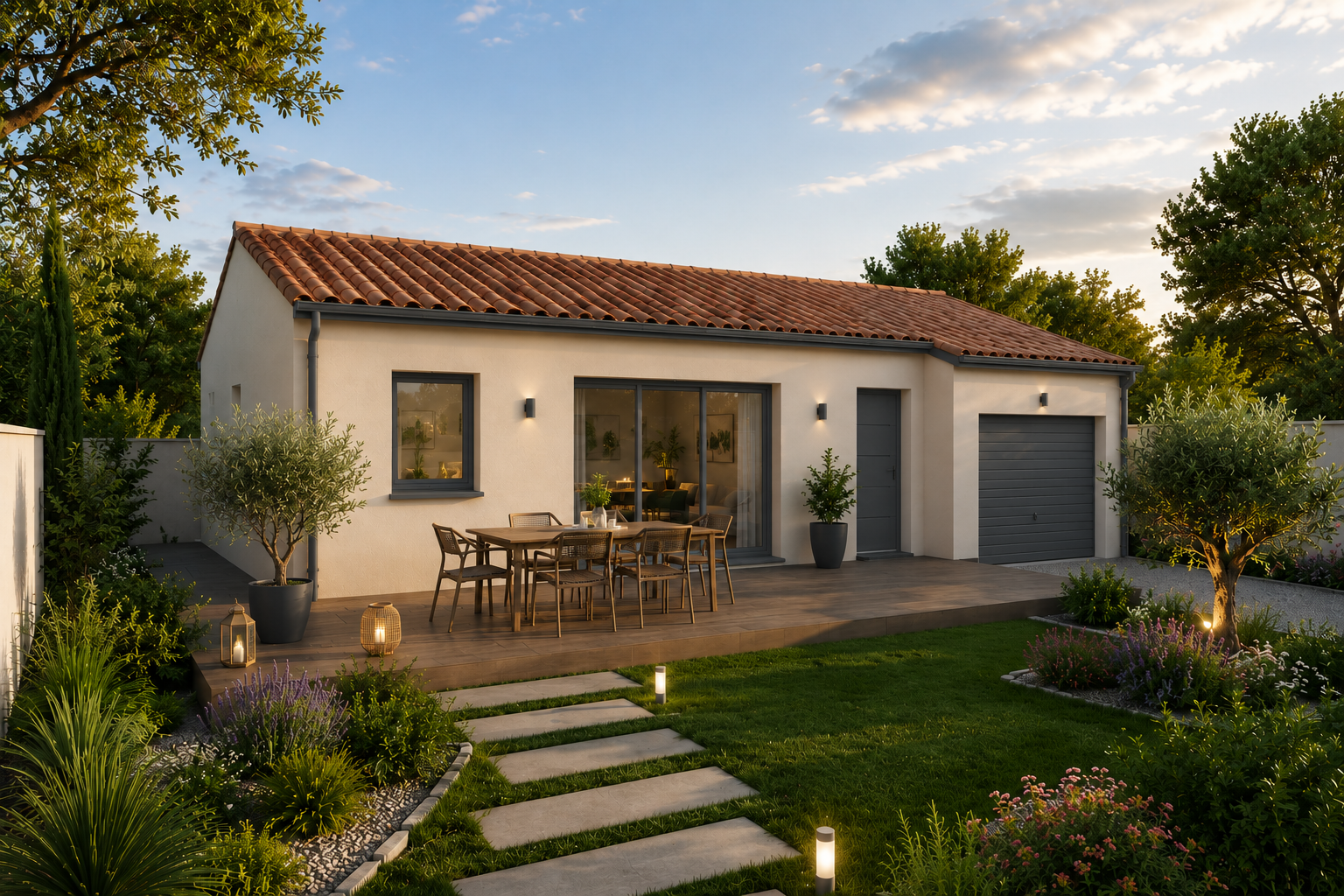 Maison traditionnelle 65 m² avec garage à bâtir sur terrain viabilisé à Vias (34450)