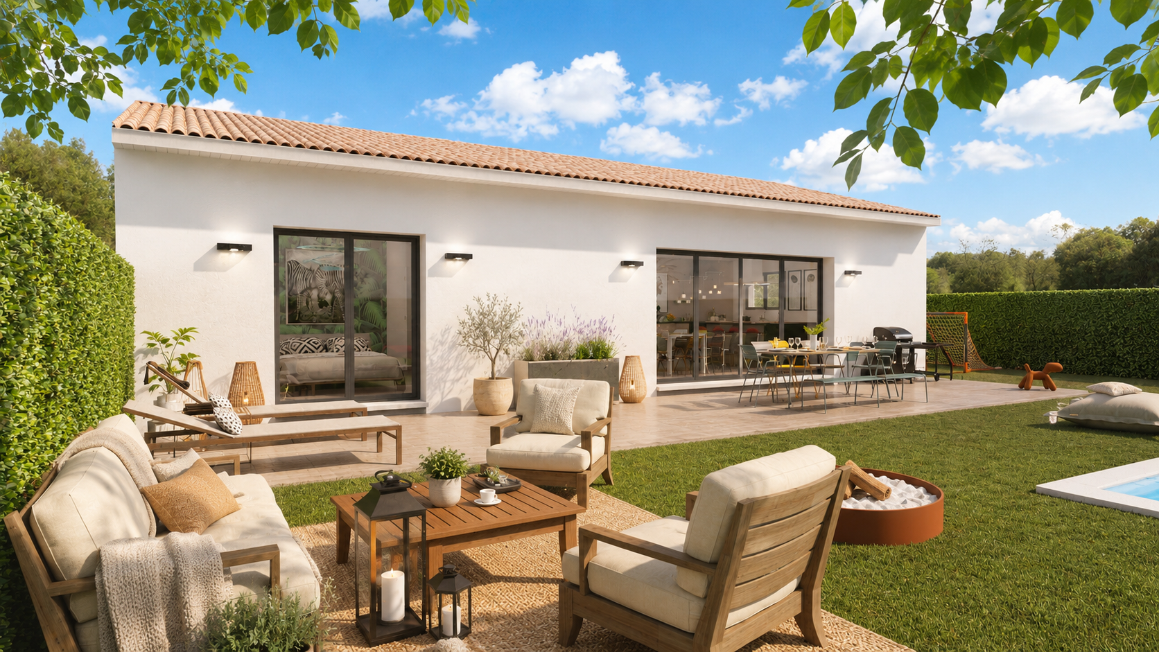 Los Masos (66500) : maison traditionnelle neuve de 80 m² avec terrain viabilisé de 336 m² et garage