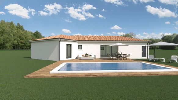 villa 120 m2  contemporaine sur terrain de 973 m2