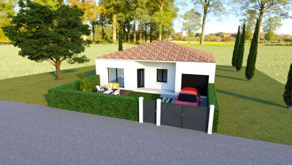 Secteur RIVESALTES, sur terrain 3 faces 300 m² villa 4 pièces de 92 m²