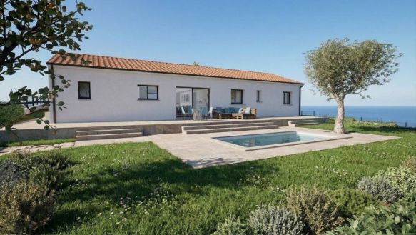 Maison contemporaine neuve de 130 m² avec 4 chambres et garage sur terrain de 1 050 m² à Auradé (32600)