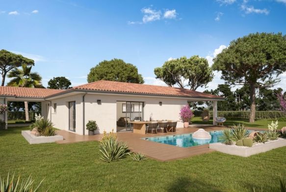 Maison contemporaine neuve de 100 m² avec garage sur terrain de 750 m² à Castillon-Savès (32490)