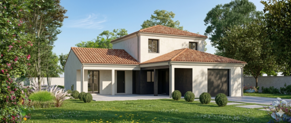Maison contemporaine neuve 120 m² avec terrain 500 m² à Frouzins : 4 chambres, garage et suite parentale