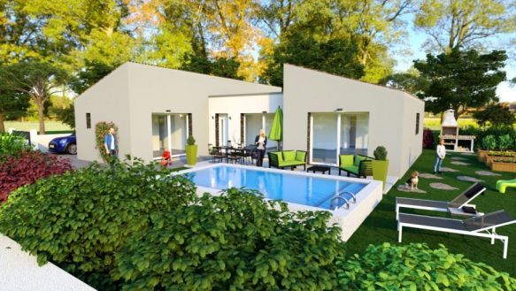Villa contemporaine de 102m² 1 suite parentale + 2 chambres 34490 Thézan-les-Béziers