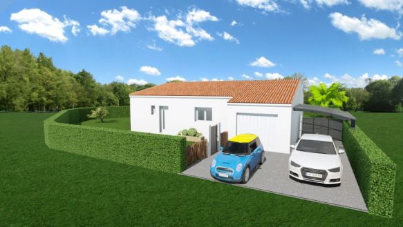 Villa plain pied 90m² avec garage de 15m² à JUNAS