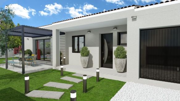 Maison neuve plain-pied 80 m² avec garage à construire à Saint-Estève sur terrain viabilisé proche commodités et écoles