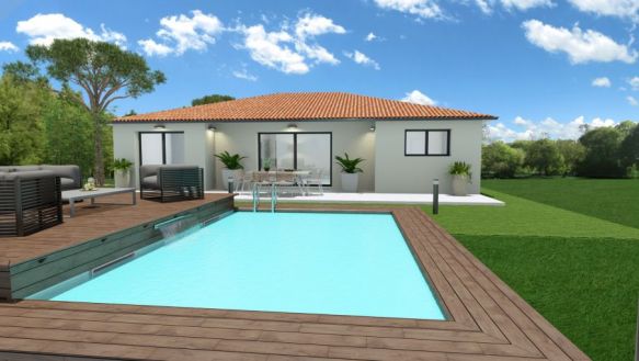 Roques villa contemporaine plein pied de 120 m2 T4 + garage de 25 m2