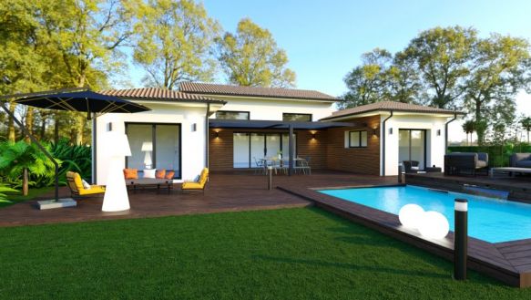Terrain de 400 m² + villa contemporaine, Plaissan 34230