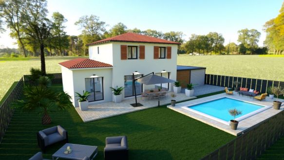 villa 125 m2 avec 4 chambres sur parcelle de 1200 m2