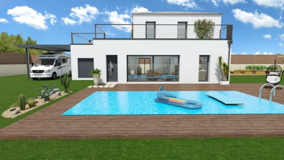 Villa à bâtir sur un grand terrain de 1000m² à Aigues vies (34210)