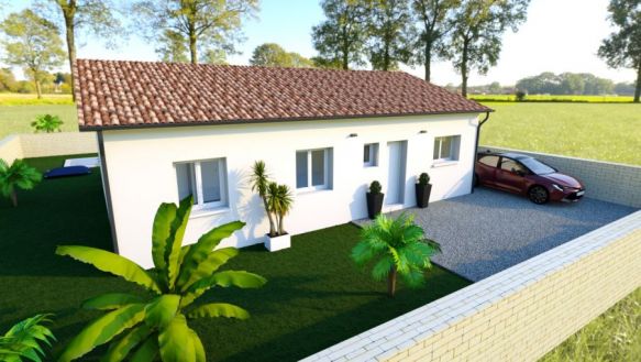 villa 90 m2 avec garage sur terrain de 490 m2