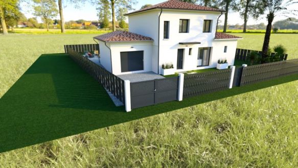 terrain Leguevin 500m2 avec villa à ètage 110m2 avec garage