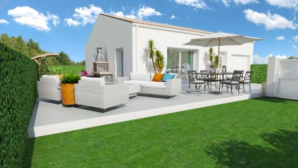 Terrain + villa contemporaine avec garage et terrasse à La Palme