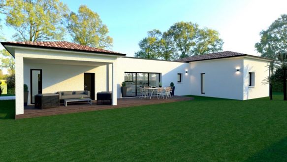 Plain-Pied en L 107 m² + Garage de 25 m²
