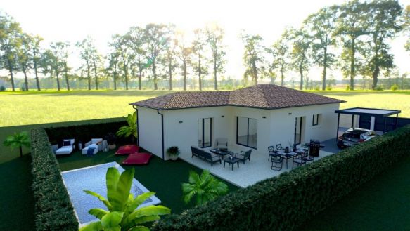 CUGNAUX ,Magnifique Villa deplain pied de 100 m2  avec garage integré