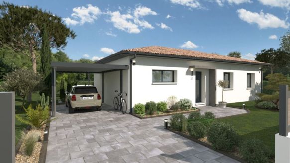 Maison contemporaine de plain-pied 90 m² avec suite parentale sur terrain viabilisé à Léguevin (31490)