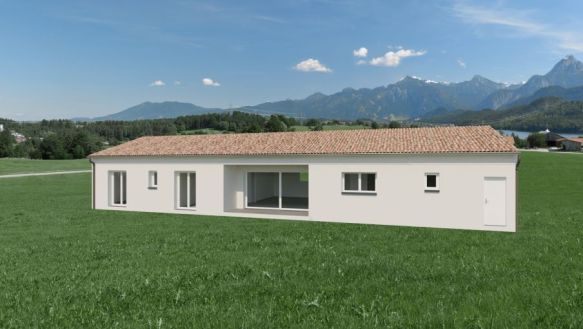 Maison neuve sur un terrain de 1800 m² plat et viabilisé à Bram